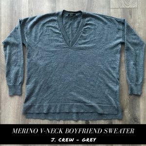 J. Crew  |  Merino V-neck  sweater  |  GREY